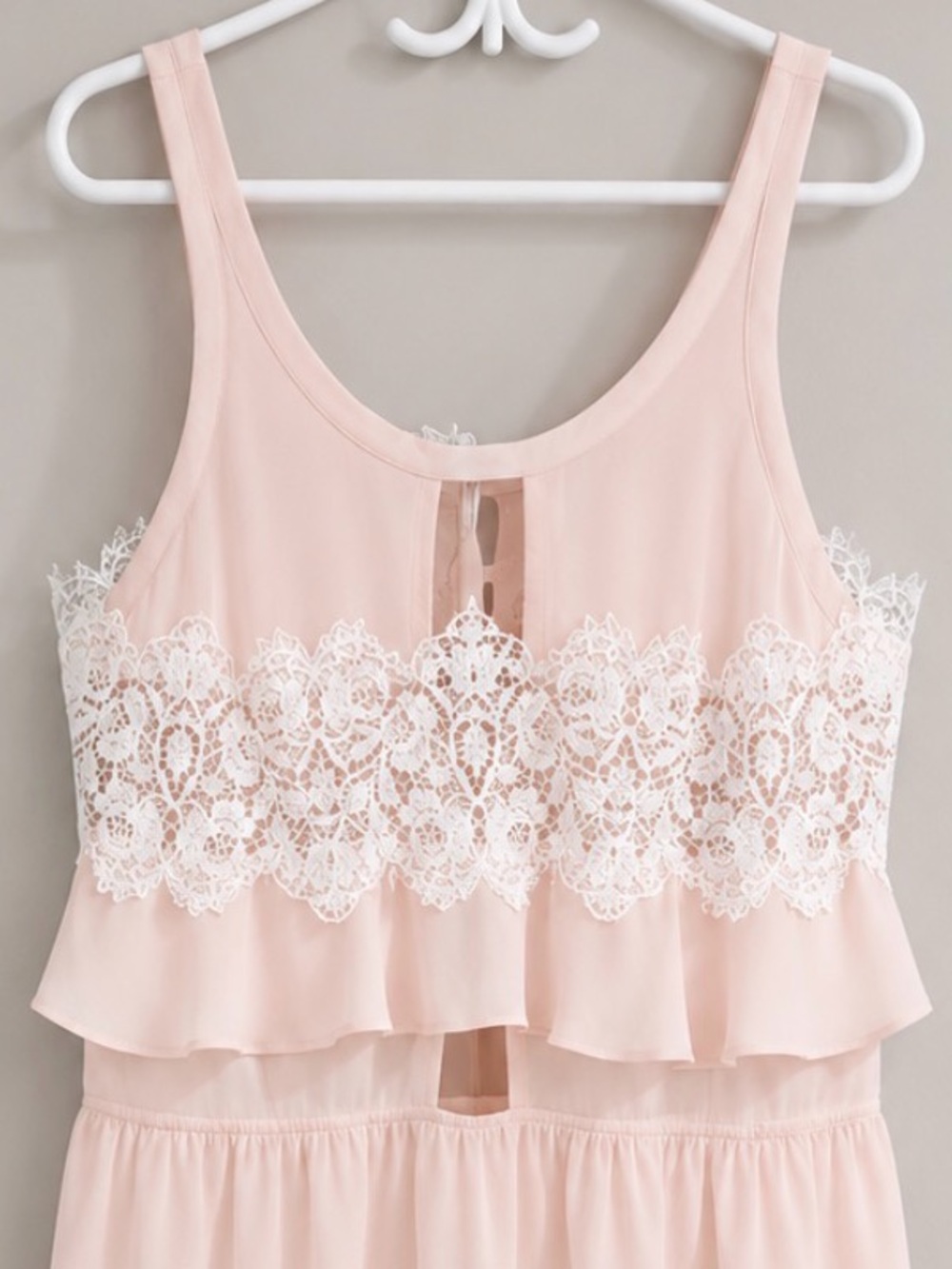 For Love & Lemons Pink Sienna Lace Open Back Mini Dress Size Large NWT - Picture 4 of 10